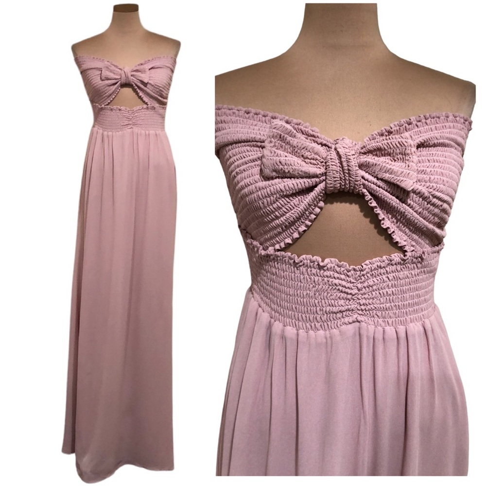 Reformation Blush Pink Strapless Maxi Dress